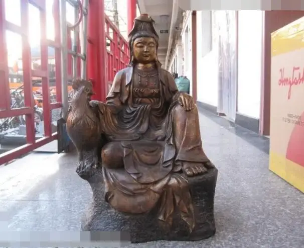 S03384 Tibet classical Bronze Sit freedom Kwan-Yin Bodhisattva Buddha Hold chook Statue (B0328)
S03384 Tibet classical Bronze Sit freedom Kwan-Yin Bodhisattva Buddha Hold chook Statue (B0328)