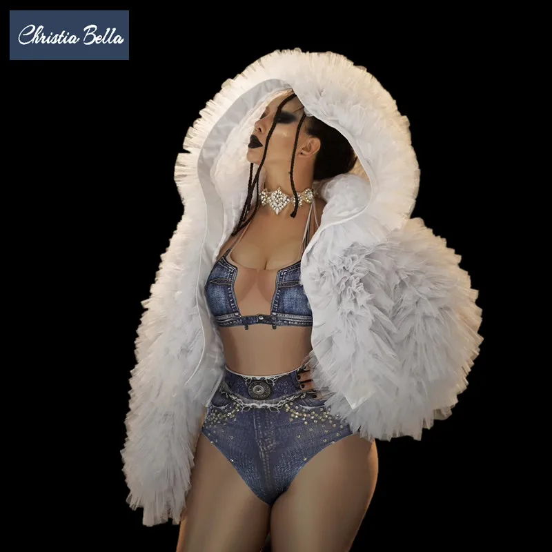 New Fashion White Mesh Hooded Jacket Women Nightclub Jazz Dj Singer Loose Hooded Coat Cloak Stage Performance Costumes
New Fashion White Mesh Hooded Jacket Women Nightclub Jazz Dj Singer Loose Hooded Coat Cloak Stage Performance Costumes
