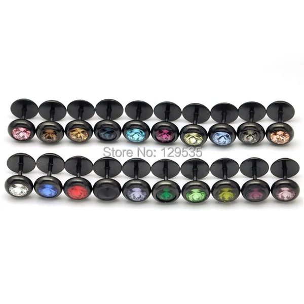 Hot Sale! Free Shipping! 8mm 20 colors Rivoli stones Black titanium steel Men Punk screw stud earrings
Hot Sale! Free Shipping! 8mm 20 colors Rivoli stones Black titanium steel Men Punk screw stud earrings