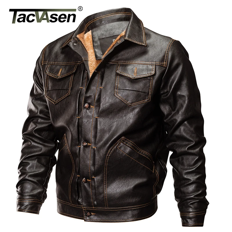 TACVASEN Winter Leather Jacket Men Tactical Faux Leather Jacket Military Bomber Jacket PU Leather Army Biker Motorcycle Jackets
TACVASEN Winter Leather Jacket Men Tactical Faux Leather Jacket Military Bomber Jacket PU Leather Army Biker Motorcycle Jackets