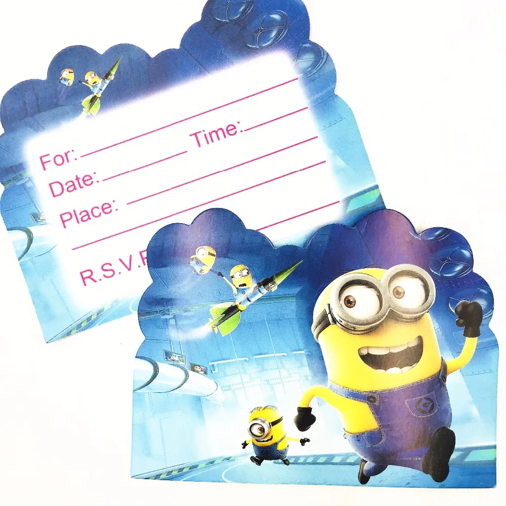 10pcs/set Minions Party Supplies disposable Invitation Card birthday Envelopes Cartoon Invitation Card theme Birthday
10pcs/set Minions Party Supplies disposable Invitation Card birthday Envelopes Cartoon Invitation Card theme Birthday