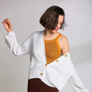 Women's wool 100% cardigan new simple knit V-neck sweater cardigan women's puff sleeve loose coat shirt-Free shipping
Women's wool 100% cardigan new simple knit V-neck sweater cardigan women's puff sleeve loose coat shirt-Free shipping