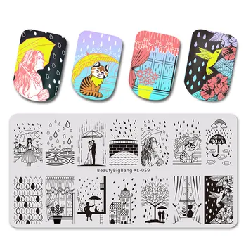 

BeautyBigBang Cute Animal Stamping For Nails Easter Eggs Lily Image Stencil For Nail Stamping Plates Nail Art Tools XL-058