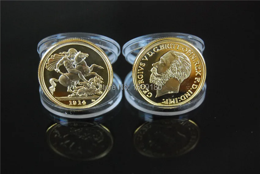 1914 KING GEORGE V HALF SOVEREIGN MINT COIN IN PROTECTIVE PLASTIC CASE, Free Shipping 5pcs/lot
1914 KING GEORGE V HALF SOVEREIGN MINT COIN IN PROTECTIVE PLASTIC CASE, Free Shipping 5pcs/lot