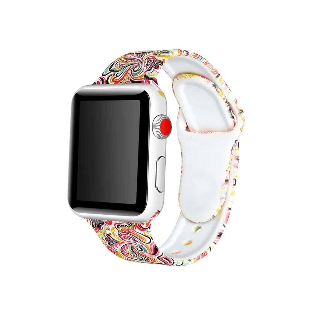 44mm 40mm Printing Watchband Bracelet for Apple Watch 4 3 2 1 Silicone Strap for Apple Watch Band 42mm 38mm for iWatch Band
44mm 40mm Printing Watchband Bracelet for Apple Watch 4 3 2 1 Silicone Strap for Apple Watch Band 42mm 38mm for iWatch Band