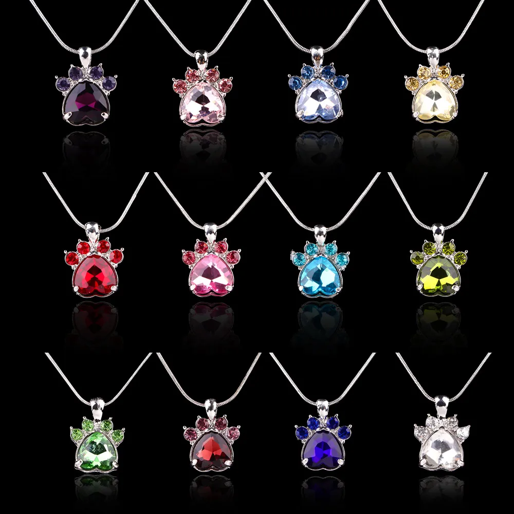 New Paw Birth stone Necklace Multicolor Crystal Rhinestone Dog Claw 12 Months Necklace Animal Type Jewelry Birthday Gift
New Paw Birth stone Necklace Multicolor Crystal Rhinestone Dog Claw 12 Months Necklace Animal Type Jewelry Birthday Gift