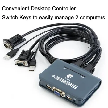 VGA KVM switch 2 port Splitter USB extended up to 50 meters desktop controller With Audio Video Cables for Dual Monitor Keyboard
VGA KVM switch 2 port Splitter USB extended up to 50 meters desktop controller With Audio Video Cables for Dual Monitor Keyboard