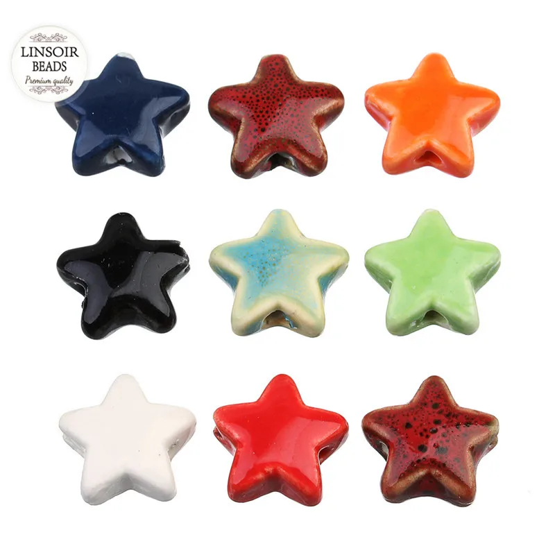LINSOIR 20pcs/lot Multi Colors Star Ceramic Beads 14mm Assortment Porcelain Charm Beads for DIY Jewelry Making Accessiores F5920
LINSOIR 20pcs/lot Multi Colors Star Ceramic Beads 14mm Assortment Porcelain Charm Beads for DIY Jewelry Making Accessiores F5920