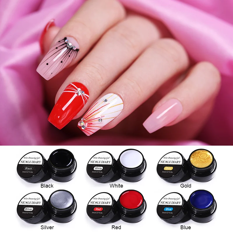 NICOLE DIARY 5ml Nail Art Wire Line Silk Point Creative Pulling Wire Spider Painting Gel Varnish Random Design DIY Tool
NICOLE DIARY 5ml Nail Art Wire Line Silk Point Creative Pulling Wire Spider Painting Gel Varnish Random Design DIY Tool