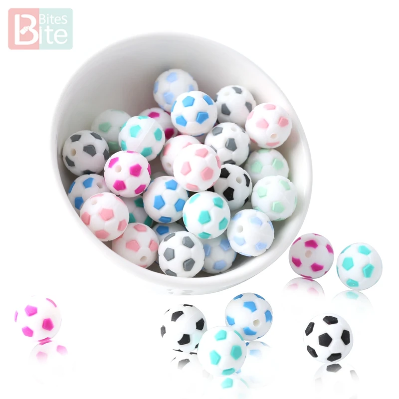 10PC Silicone Beads 15mm Baby Teether Football Food Grade Silicone Soccer Round Bead BPA Free Bracelet Making Teether Bite Bites
10PC Silicone Beads 15mm Baby Teether Football Food Grade Silicone Soccer Round Bead BPA Free Bracelet Making Teether Bite Bites