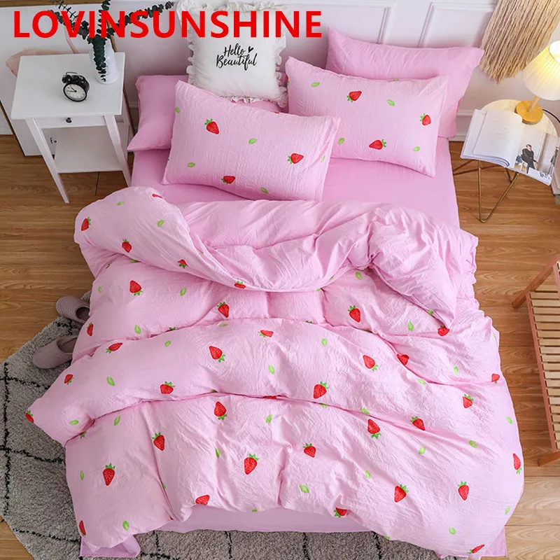 LOVINSUNSHINE Cute Bedding set Duvet cover and Pillowcase Printed Strawberry bed Sheet Pure Pink Twin Full Size Comforter Cover
LOVINSUNSHINE Cute Bedding set Duvet cover and Pillowcase Printed Strawberry bed Sheet Pure Pink Twin Full Size Comforter Cover