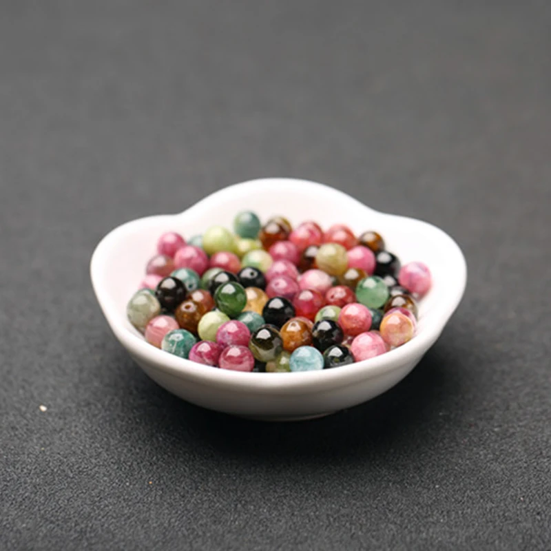 Natural Tourmaline stone beads Original DIY ornaments round beads handmade beaded bracelet Accessories
Natural Tourmaline stone beads Original DIY ornaments round beads handmade beaded bracelet Accessories