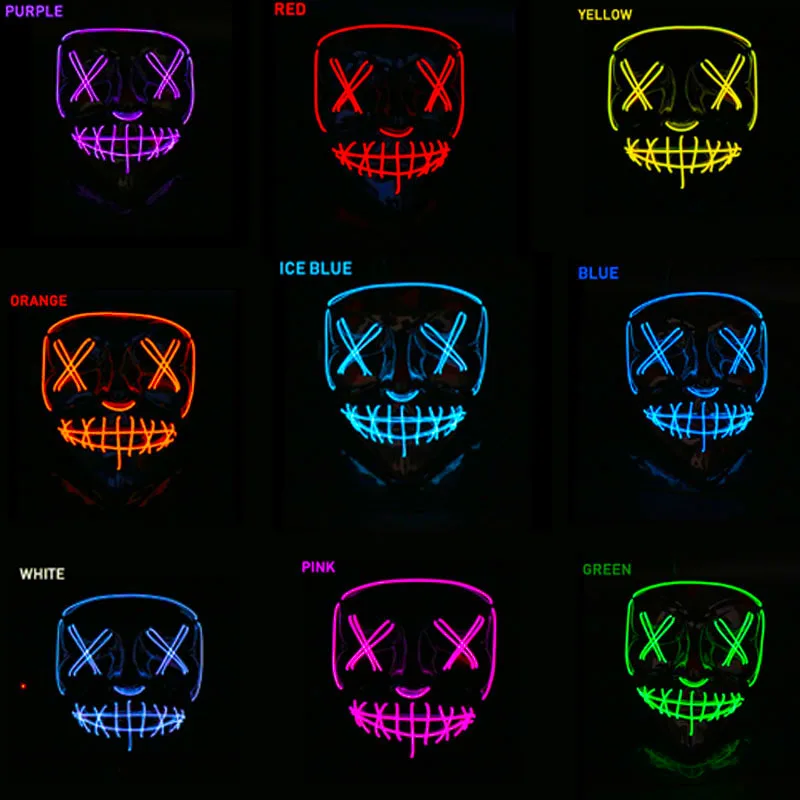 Halloween Mask LED Mask Light Up Party EL Masks Neon Mask Cosplay Mascara Horror Mascarillas Glow In Dark DC 3V Battery Driver
Halloween Mask LED Mask Light Up Party EL Masks Neon Mask Cosplay Mascara Horror Mascarillas Glow In Dark DC 3V Battery Driver