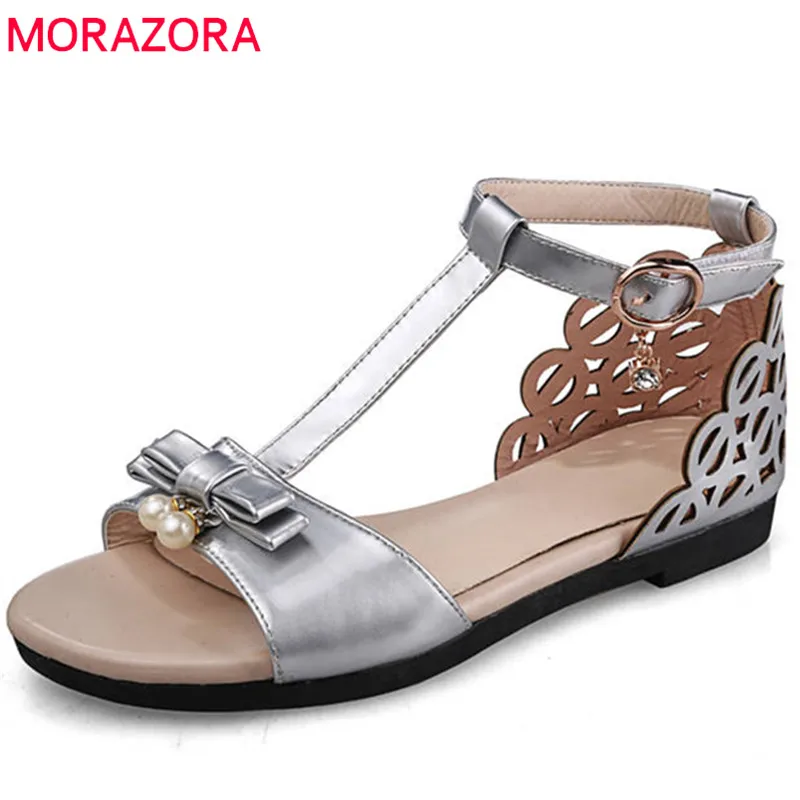 MORAZORA 2018 hot sale women sandals bowknot sweet casual ladies shoes buckle hollow out summer shoes comfortable flat shoes 
MORAZORA 2018 hot sale women sandals bowknot sweet casual ladies shoes buckle hollow out summer shoes comfortable flat shoes