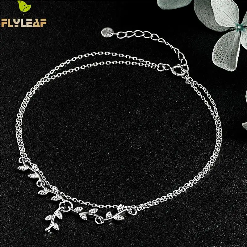 Flyleaf Double Layer Leaves Real 925 Sterling Silver Bracelets For Women Fashion Fine Jewelry Cubic Zirconia Bracelets & Bangles
Flyleaf Double Layer Leaves Real 925 Sterling Silver Bracelets For Women Fashion Fine Jewelry Cubic Zirconia Bracelets & Bangles