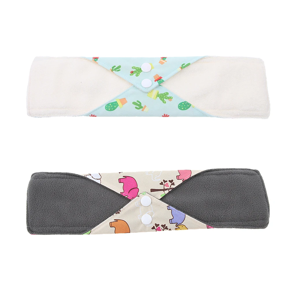 2 Pcs 11.8'' Cloth Menstrual Pad Washable Sanitary Napkins Panty Liner for Heavy flow, Overnight Protect 2 Pcs 11.8'' Cloth Menstrual Pad Washable Sanitary Napkins Panty Liner for Heavy flow, Overnight Protect