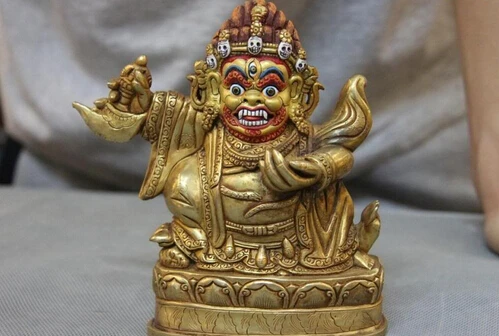 Collectible bronze lion statue S0052 5 Tibet Temple Old Pure Copper 24K Gold Gilt Vajrapani Mahakala Buddha Statue (B0328)
Collectible bronze lion statue S0052 5 Tibet Temple Old Pure Copper 24K Gold Gilt Vajrapani Mahakala Buddha Statue (B0328)