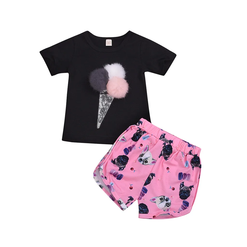 Fashsiualy Children Girls Summer Clothes Toddler Kid Baby Girls Outfits Clothes Ice Cream T-shirt+Catoon Print Shorts Set
Fashsiualy Children Girls Summer Clothes Toddler Kid Baby Girls Outfits Clothes Ice Cream T-shirt+Catoon Print Shorts Set