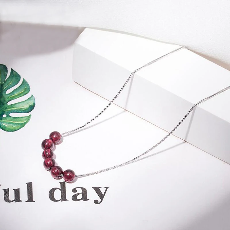 Ruifan Natural Garnet Beads Gemstone Genuine 925 Sterling Silver Pendant Necklace Women Choker Necklaces Korean Jewelry YNC056
Ruifan Natural Garnet Beads Gemstone Genuine 925 Sterling Silver Pendant Necklace Women Choker Necklaces Korean Jewelry YNC056