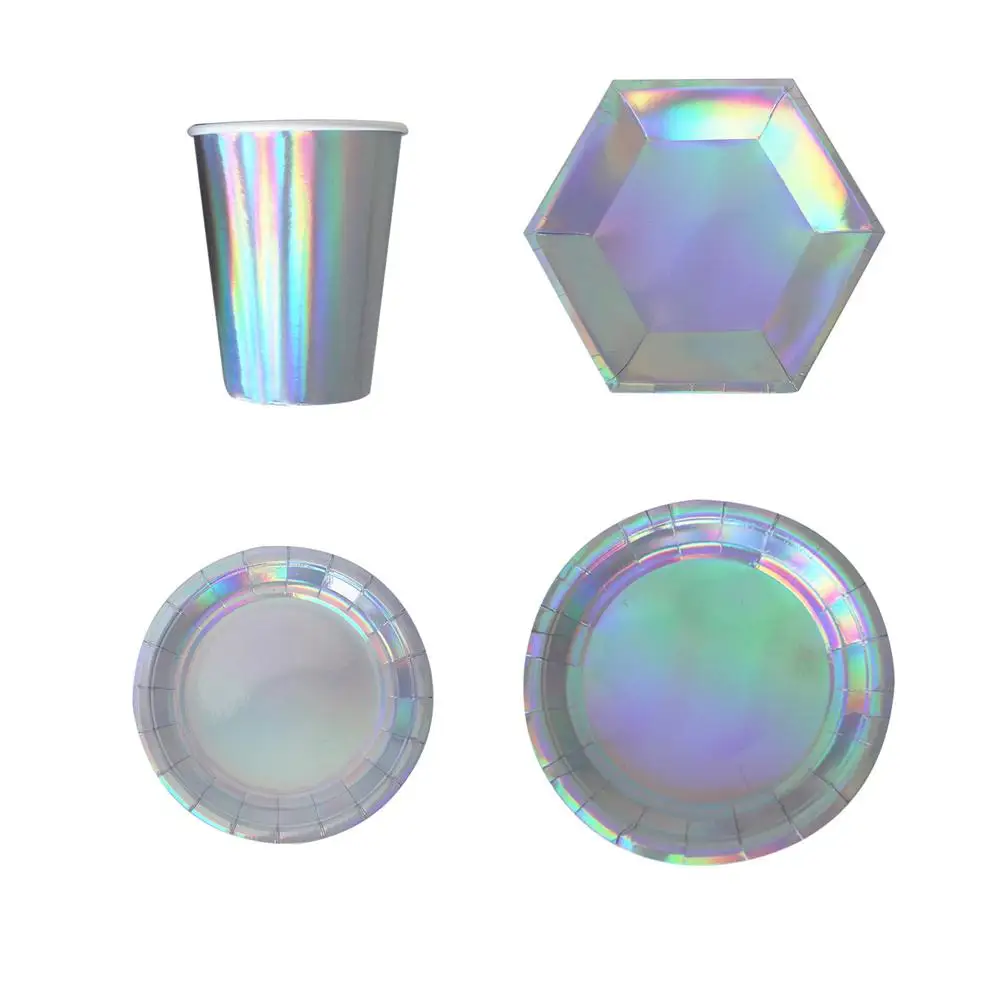 Holidays Parties Laser Paper Cup Dish Dinner Tableware Plates Cups Disposable Tableware Party Decorations
Holidays Parties Laser Paper Cup Dish Dinner Tableware Plates Cups Disposable Tableware Party Decorations