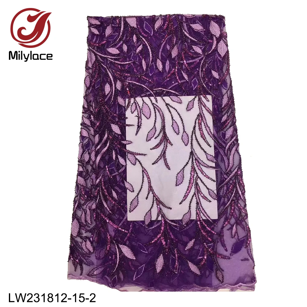 Milylace romantics French lace fabric 5 yards mesh with branch embroidery sequins for wedding party dresses LW231812-15 | Дом и сад