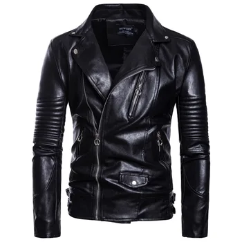 2018 New Brand PU Leather Jacket Men Zippers Biker Motorcyle Jacket With Belt Male Autumn Winter Coats Plus Size
2018 New Brand PU Leather Jacket Men Zippers Biker Motorcyle Jacket With Belt Male Autumn Winter Coats Plus Size