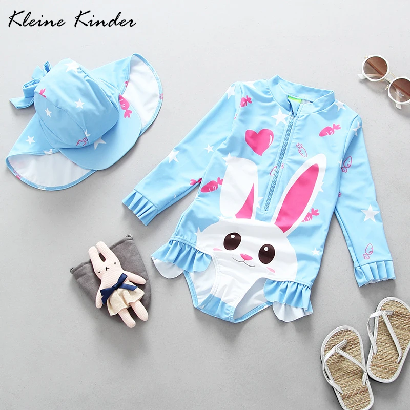 One pieces rashguard with sunscreen hat baby girl swimming suit cartoon rabbit print zipper up ruffle long sleeve girls swimwear
One pieces rashguard with sunscreen hat baby girl swimming suit cartoon rabbit print zipper up ruffle long sleeve girls swimwear