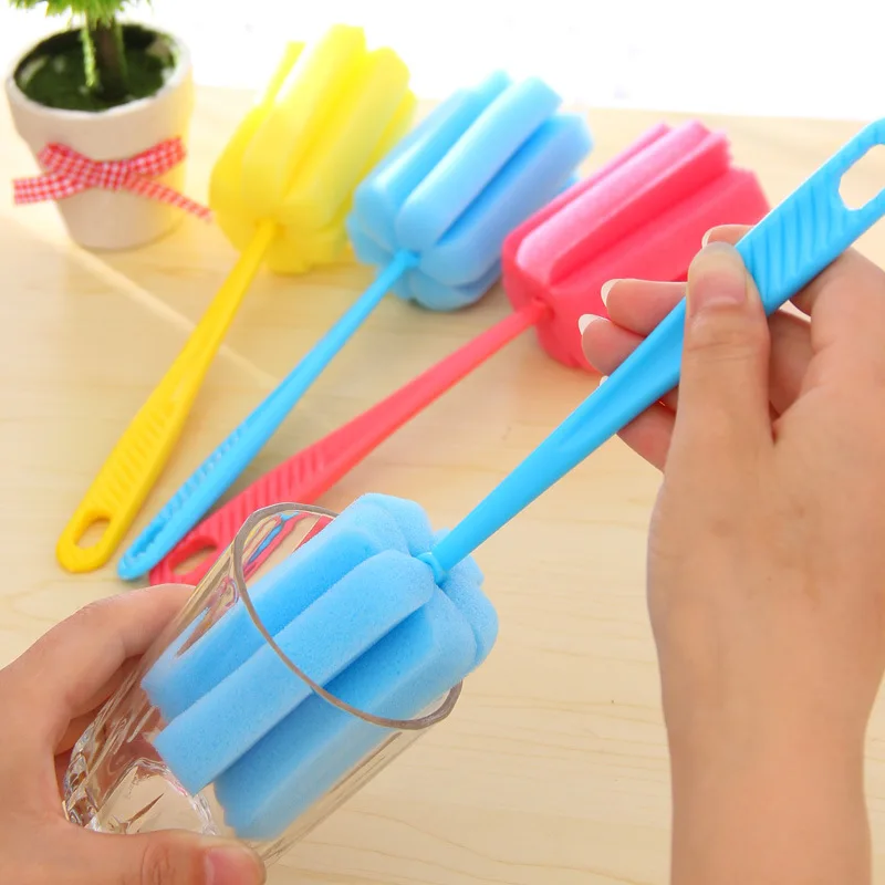 Фото Cleaning Brushes Long handle sponge Crush Bathroom kitchen Tool for Washing Bottle Coffe Tea Glass Cup | Дом и сад