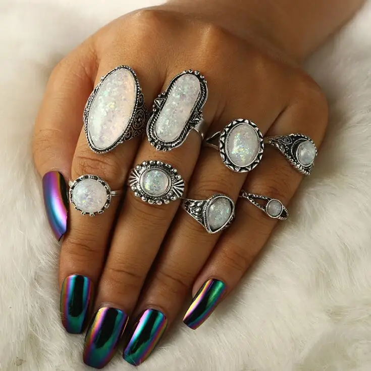 DIEZI Vintage Opal Knuckle Rings Set For Women 2018 New Boho Geometric Pattern Flower Rings Party Bohemian Jewelry 8 PCS/Set
DIEZI Vintage Opal Knuckle Rings Set For Women 2018 New Boho Geometric Pattern Flower Rings Party Bohemian Jewelry 8 PCS/Set