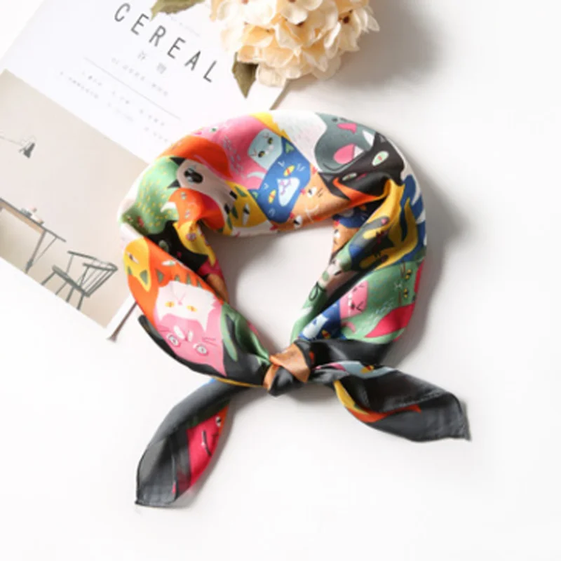 Cute Kitty Design Square Scarf 2019 Fashion Animal Print Silk Scarf Autumn Summer Lightweight Sheer Wrap Women Sunscreen Shawl
Cute Kitty Design Square Scarf 2019 Fashion Animal Print Silk Scarf Autumn Summer Lightweight Sheer Wrap Women Sunscreen Shawl