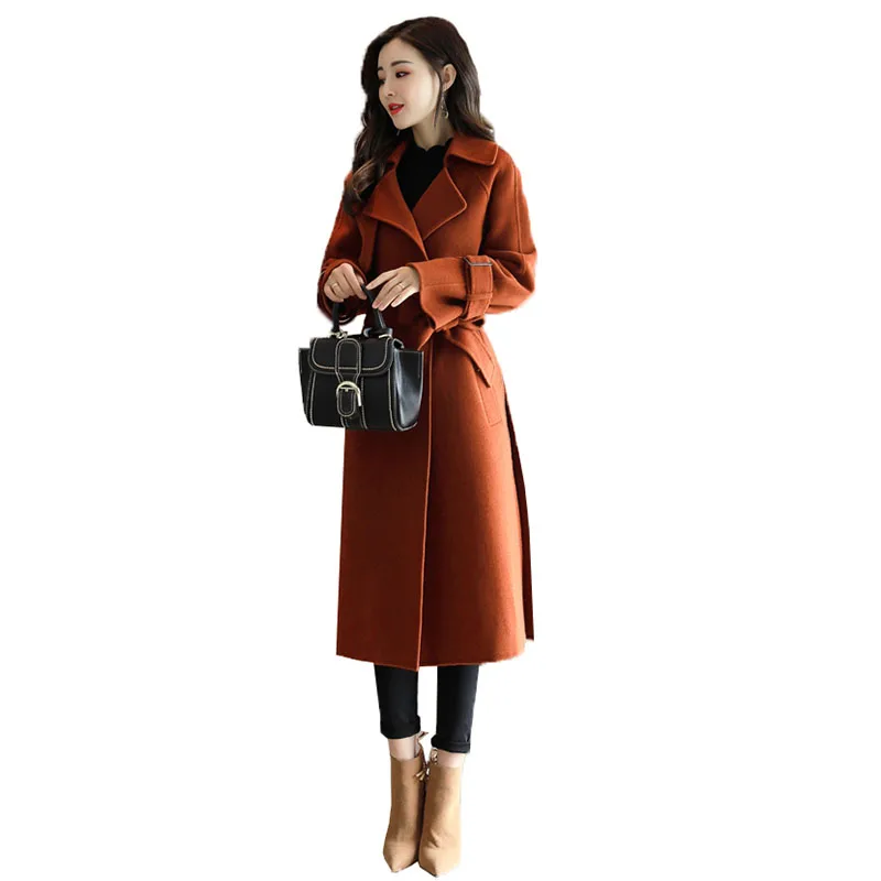 Winter Cashmere Coat Female Wool Jacket Coats Women Fashion Loose With Belt Long Sleeves High Quality Ladies Overcoat
Winter Cashmere Coat Female Wool Jacket Coats Women Fashion Loose With Belt Long Sleeves High Quality Ladies Overcoat