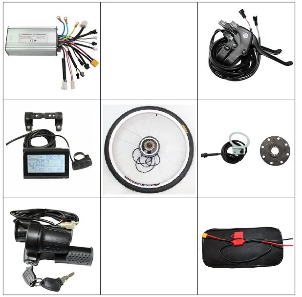 

EU DUTY FREE Ebike Kits Front or Rear Wheel Electric Bicycle Conversion Kit 36V 48V 250W Brushless Gearless Motor LCD Display