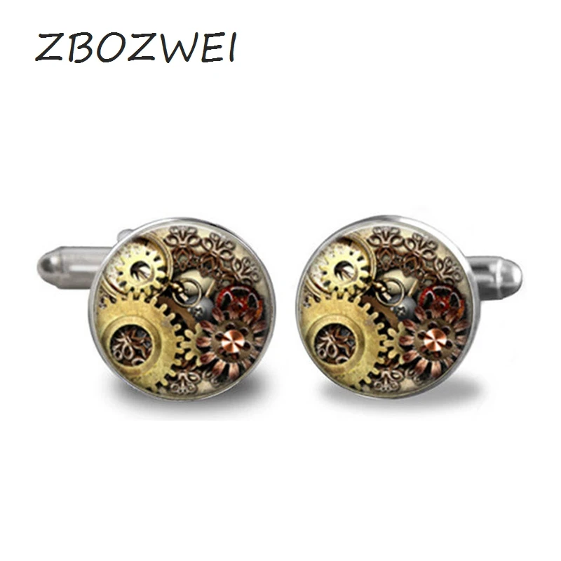 ZBOZWEI Fashion Handmade Cufflink Retro Vintage Machinery Steampunk Personality clock glass custom men T shirt Cufflinks Jewelry
ZBOZWEI Fashion Handmade Cufflink Retro Vintage Machinery Steampunk Personality clock glass custom men T shirt Cufflinks Jewelry