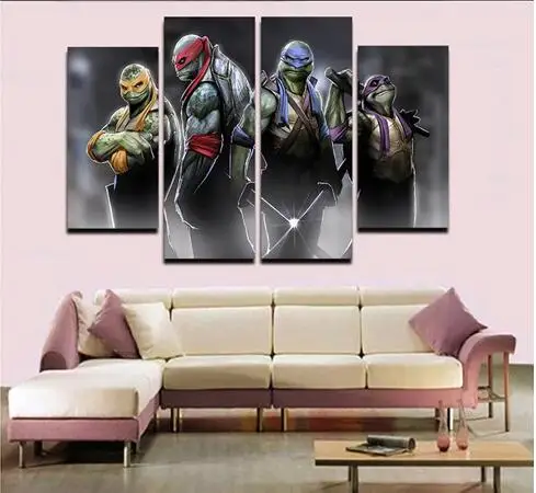 4 Pcs Large HD Teenage Mutant Ninja Turtles With Abstract Canvas Print Painting for Living Room Art Picture Gift
4 Pcs Large HD Teenage Mutant Ninja Turtles With Abstract Canvas Print Painting for Living Room Art Picture Gift
