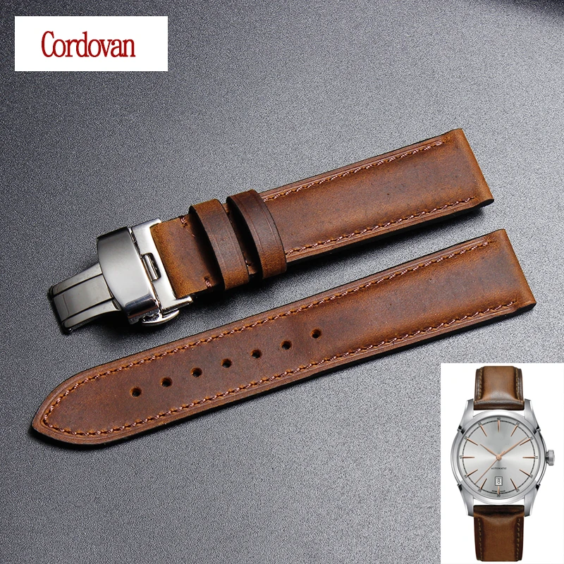 High Quality cordovan Genuine Leather Watch accessories deployment buckle case for Hamilton 20 21 22mm men wrist belt
High Quality cordovan Genuine Leather Watch accessories deployment buckle case for Hamilton 20 21 22mm men wrist belt