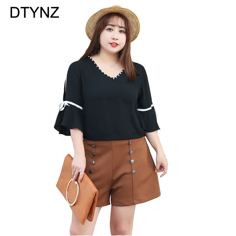 2018 Spring Summer Women Shirt V-neck Loose Big Size Girls Tops Half Sleeve Fashion Chiffon Shirt Plus Size XL-4XL New
2018 Spring Summer Women Shirt V-neck Loose Big Size Girls Tops Half Sleeve Fashion Chiffon Shirt Plus Size XL-4XL New