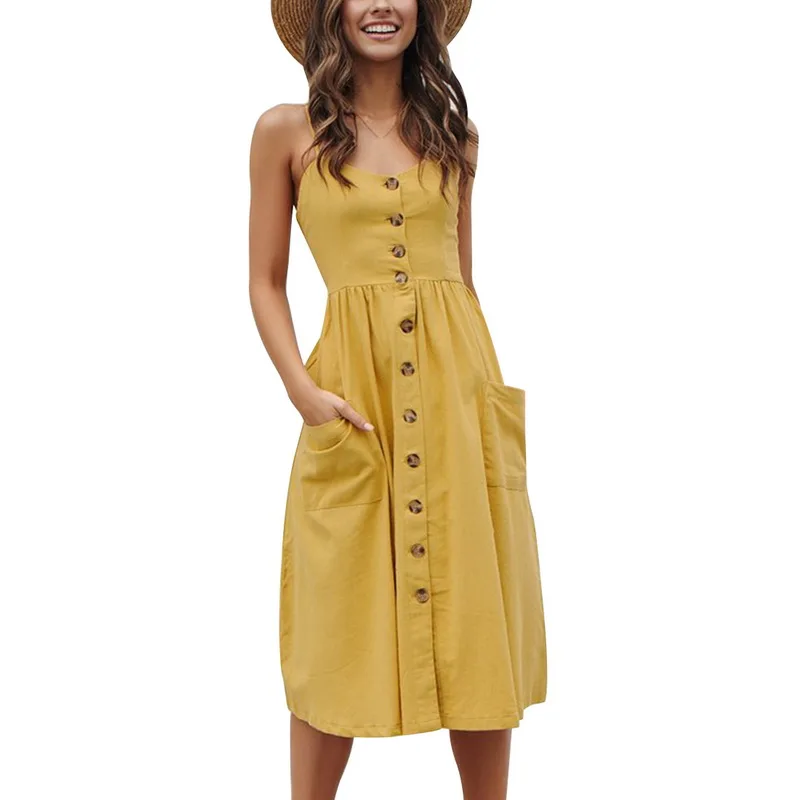 CALOFE Women Cotton Summer Dress Sexy Straps Backless Beach Dress Bohemian Floral Sundress Pocket Dresses Female Vestidos
CALOFE Women Cotton Summer Dress Sexy Straps Backless Beach Dress Bohemian Floral Sundress Pocket Dresses Female Vestidos