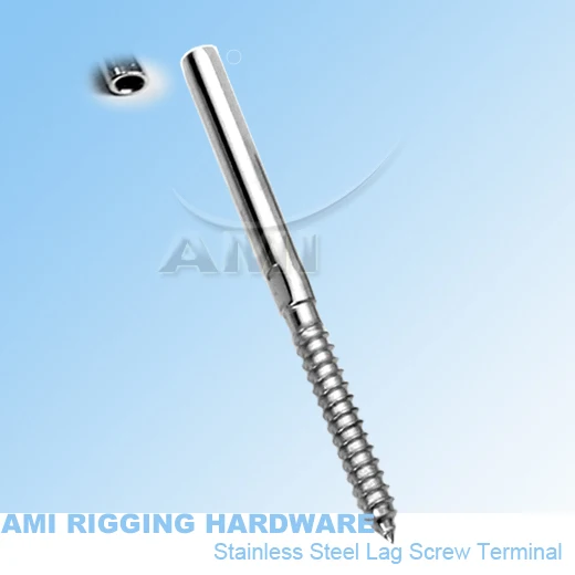 6mm Left Hand 3mm or 1/8" wire Lag screw terminal stainless steel 316 wire rope terminal rigging hardware marine hardware
6mm Left Hand 3mm or 1/8" wire Lag screw terminal stainless steel 316 wire rope terminal rigging hardware marine hardware