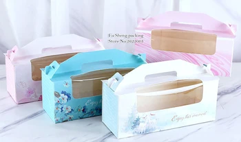Portable cake Box with PVC window macarons,Biscuits,candies Pancakes boxes pastry packaging boxes 50 pieces/lot
Portable cake Box with PVC window macarons,Biscuits,candies Pancakes boxes pastry packaging boxes 50 pieces/lot