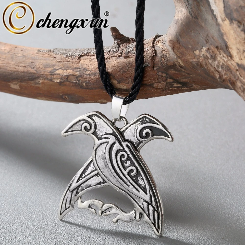 CHENGXUN Vintage Valknut Pagan Amulet Necklace Norse Viking Mythology Jewelry Odin's Ravens Pendant Bird Talisman Necklace Gift
CHENGXUN Vintage Valknut Pagan Amulet Necklace Norse Viking Mythology Jewelry Odin's Ravens Pendant Bird Talisman Necklace Gift