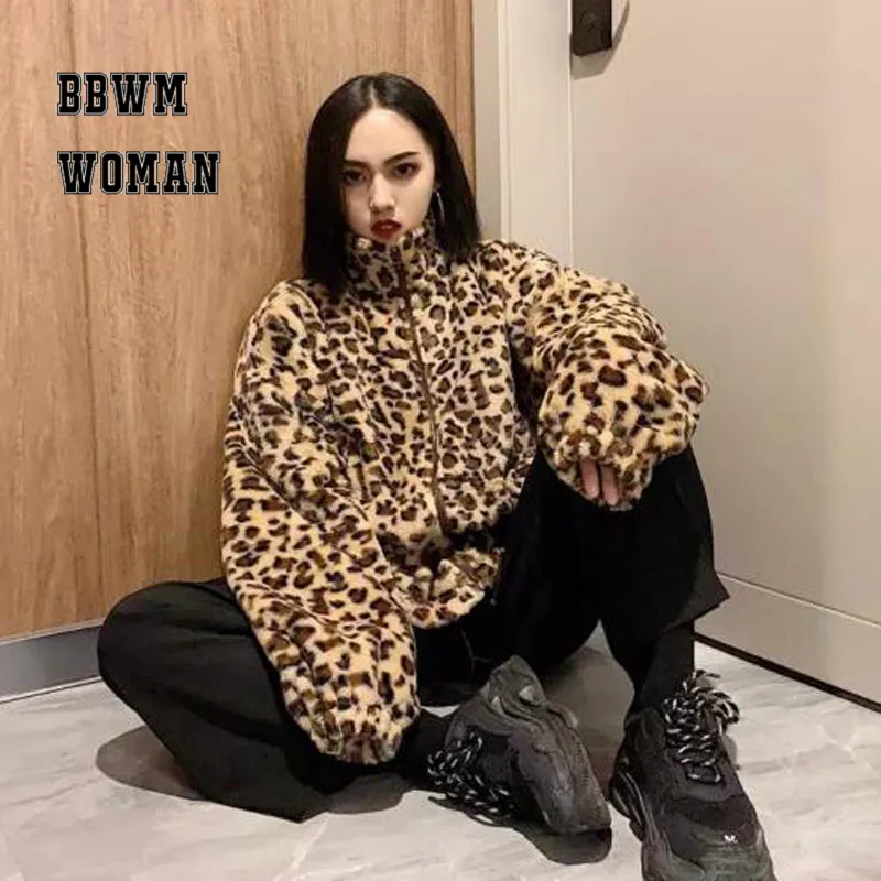 Winter New Korean Students Chic Coat Women Hong Kong Style Leopard Loose Villus Female Warm Jacket ZO1693
Winter New Korean Students Chic Coat Women Hong Kong Style Leopard Loose Villus Female Warm Jacket ZO1693