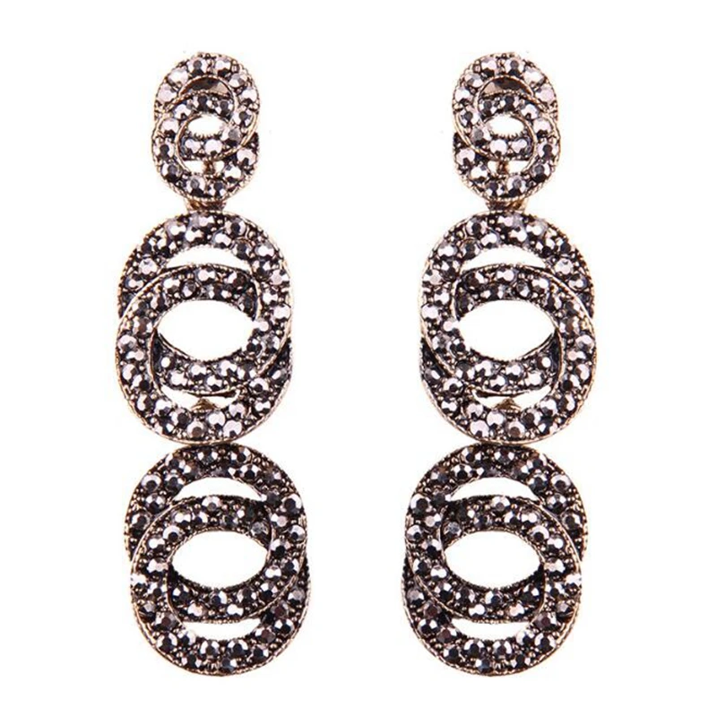 Fashion Vintage Crystal Geometric Drop Earrings Luxury Earring Dangle Jewelry for Women Free Shipping | Украшения и аксессуары