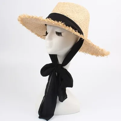 Handmade Weave Raffia Sun Hat Women Black Ribbon Lace Up Large Brim Summer Straw Hat sombrero de mujer Summer Beach Cap H3
Handmade Weave Raffia Sun Hat Women Black Ribbon Lace Up Large Brim Summer Straw Hat sombrero de mujer Summer Beach Cap H3