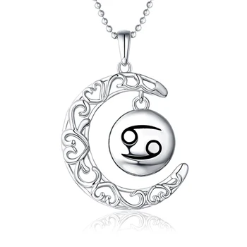 Wholesale Customized Hollow Moon With Zodiac Sign Necklace In 925 Sterling Silver For Woman For Lady For Birthday Gift
Wholesale Customized Hollow Moon With Zodiac Sign Necklace In 925 Sterling Silver For Woman For Lady For Birthday Gift