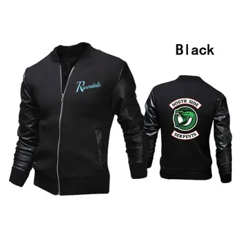 2019 Riverdale Zipper Standing Collar Motorcycle Leather Sleeve Jacket Men South Side Serpents Printed 2019 Jackets Outwear Coat
2019 Riverdale Zipper Standing Collar Motorcycle Leather Sleeve Jacket Men South Side Serpents Printed 2019 Jackets Outwear Coat