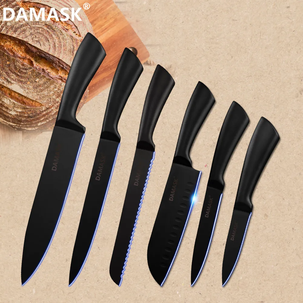 DAMASK кухонный нож из нержавеющей стали ножи шеф повара набор кухонных ножей с