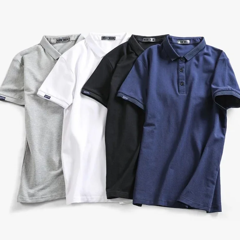 Summer New Solid Colour Lapel Short Sleeves Polo Shirts Slim Simple And Fashionable Men Polo Shirt Cotton Button Neckline Design
Summer New Solid Colour Lapel Short Sleeves Polo Shirts Slim Simple And Fashionable Men Polo Shirt Cotton Button Neckline Design