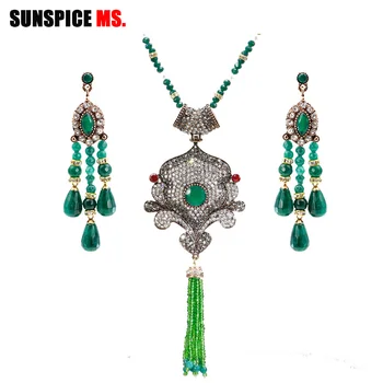 SUNSPICE MS Fashion Indian Bead Earring Necklace Sets Rhinestone For Women Wedding Party Antique Gold Color Turkish Jewelry Gift
SUNSPICE MS Fashion Indian Bead Earring Necklace Sets Rhinestone For Women Wedding Party Antique Gold Color Turkish Jewelry Gift