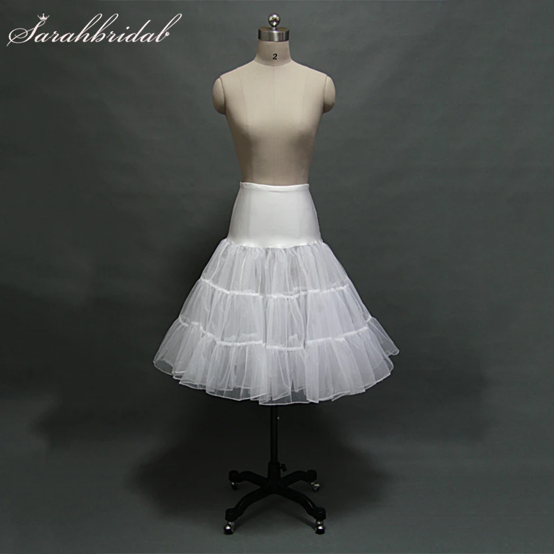 

In Stock White Ivory Short Skirt Puffy Wedding Petticoat Tutu Organza Real Photo Cosplay Fast Shipping Women Underskirt 12018