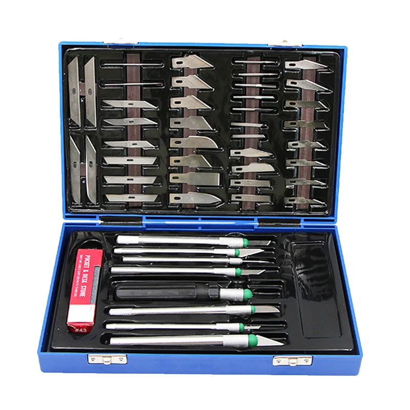 Carving knife set 56PCS double bubble carving knife Carving paper knife rubber carving knife manual diy tool
Carving knife set 56PCS double bubble carving knife Carving paper knife rubber carving knife manual diy tool